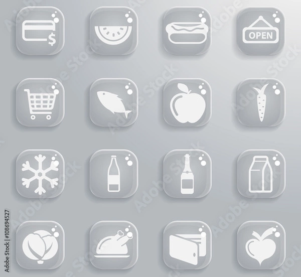 Fototapeta Grocery simply icons