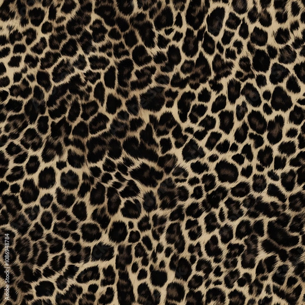 Fototapeta leopard, wool texture, fluffy background, bright wild cat print, stylish design
