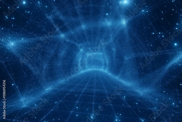 Fototapeta Wireframe background with plexus effect