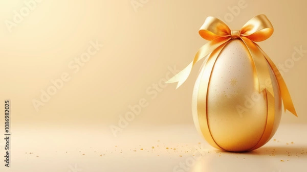 Fototapeta Beautiful large easter egg with copy space