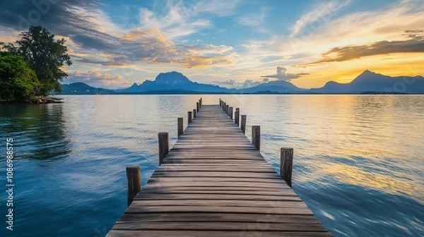 Obraz pier on the lake