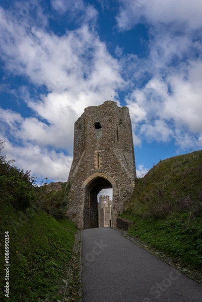 Fototapeta Path leading to Colton's Gate at Dover Castle, Dover, Kent, UK