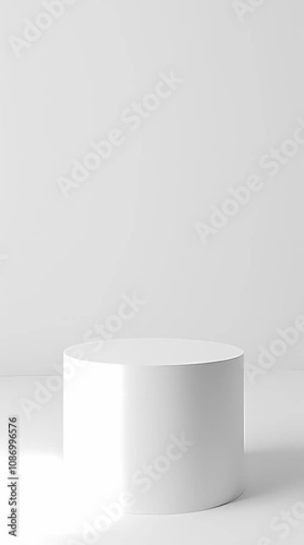 Fototapeta Empty pedestal on white background. Empty shelf for goods. 3D rendering