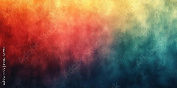 Fototapeta Abstract textured background with gradient of warm and cool colors