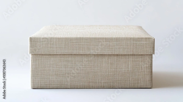 Fototapeta Simple beige linen storage box evokes serenity