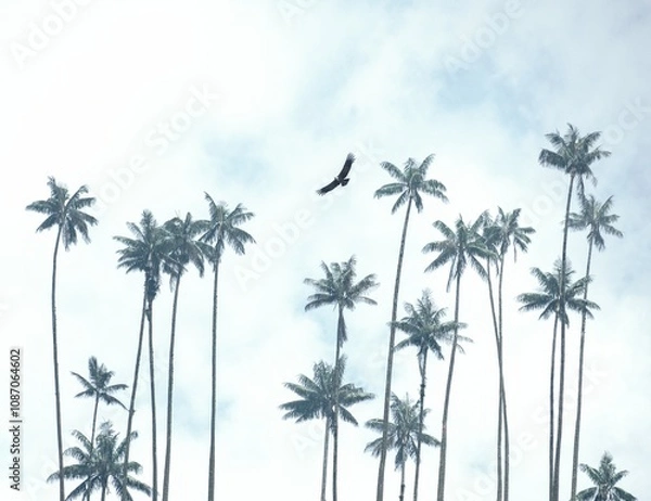 Obraz condor between colombian palm trees