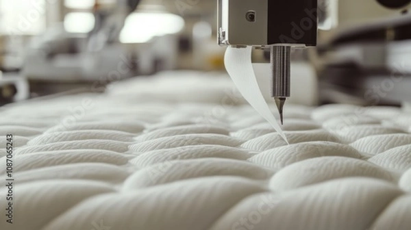Fototapeta Automated Mattress Sewing Process