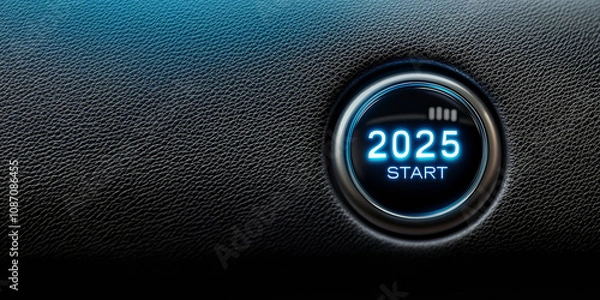 Obraz modern car dashboard start button highlighting futuristic concept of 2025 automotive innovation with sleek texture design
