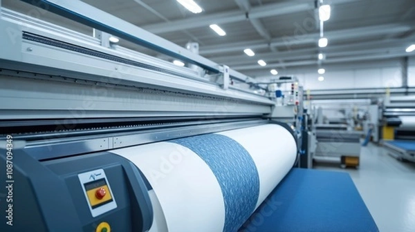 Fototapeta Large Format Printing Machine in a Factory