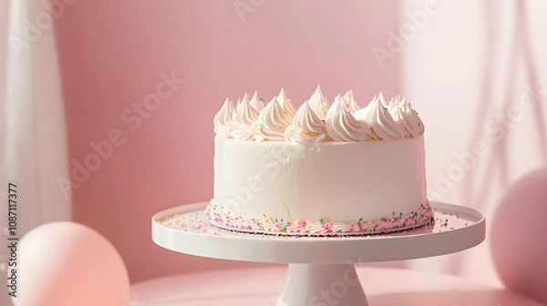 Fototapeta Holiday Cake Mockup for a Birthday or Baby Shower Party-