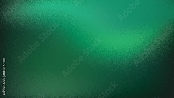 Fototapeta Emerald green foil texture background with glowing light and glass effect, cmyk color. Vector illustration