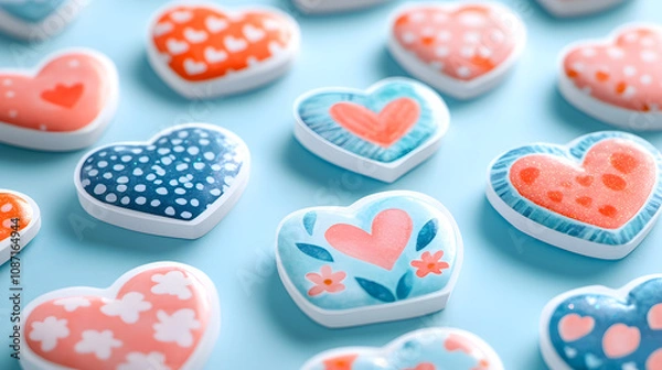 Fototapeta Enchanting Display of Cute Washi Tape PNG Clipart with Beautiful Sparkly Sticker Textures for Your Artistic Endeavors