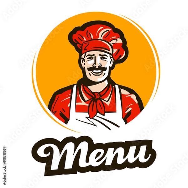 Obraz menu vector logo. restaurant, cafe, cook, chef icon
