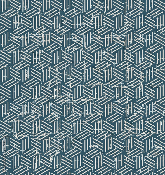 Fototapeta Seamless worn out antique background 312_3D line box pattern