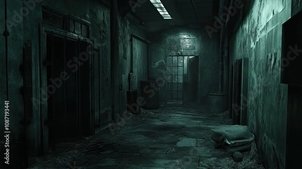 Fototapeta Dark Warehouse Interior