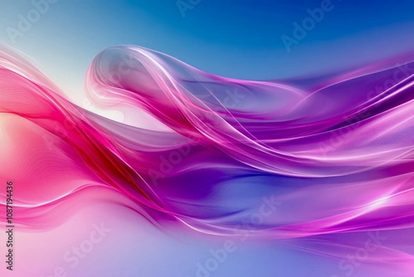 Fototapeta Abstract wave patterns in bright gradients, dynamic graphical elements for digital backgrounds