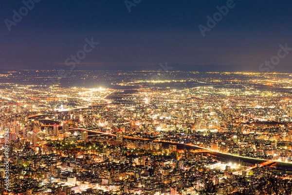 Fototapeta 藻岩山展望台から見る札幌