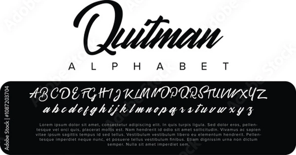 Fototapeta Luxury Quitman Stylish alphabet letters font for logo