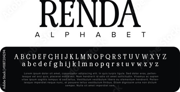 Fototapeta Luxury Renda Stylish alphabet letters font for logo