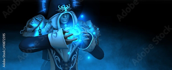 Obraz female mage casting spell