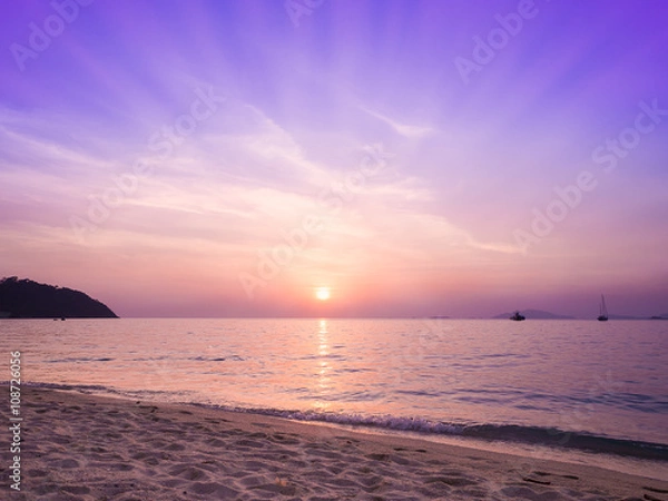 Obraz dramatic sunset on the beach