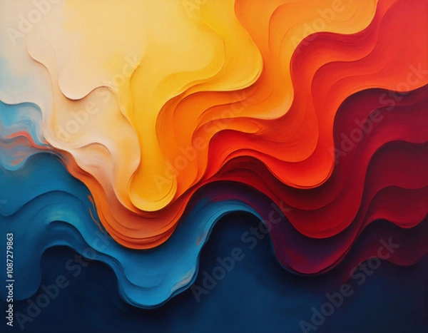 Obraz Abstract orange and blue background. Generative Ai