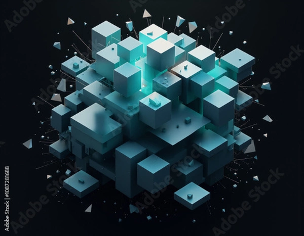 Obraz Abstract cayan background. Generative Ai