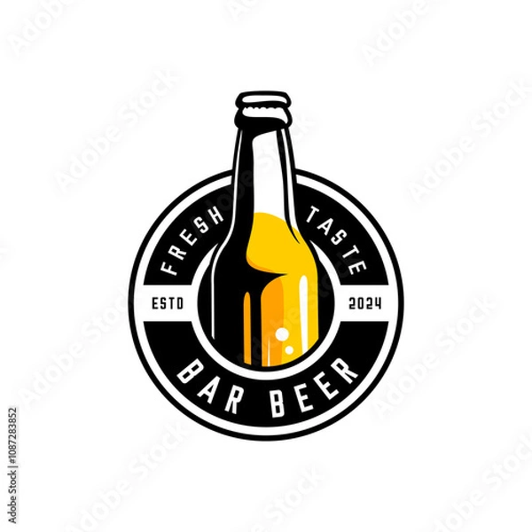 Fototapeta A bottle of beer logo vector 