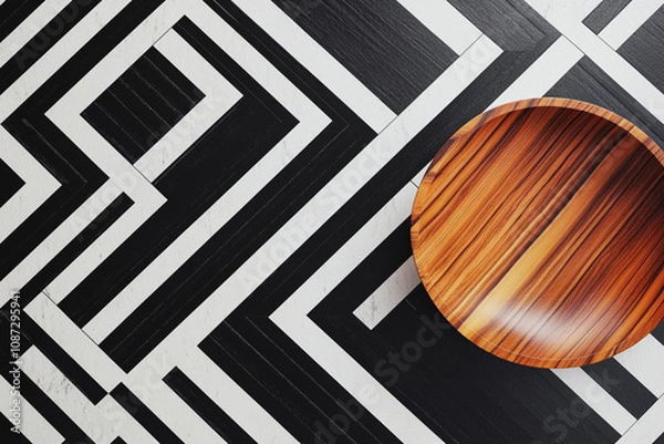 Obraz Contemporary Geometric Patterns: A Modern Fusion of Style and Comfort in a Tastefully Designed Living Space