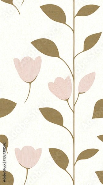 Obraz Soft geometric floral pattern inspired by art for interior design and decoration - seamless pattern texture png