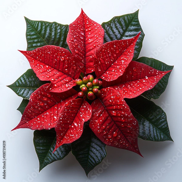 Fototapeta Poinsettia isolated on a white background