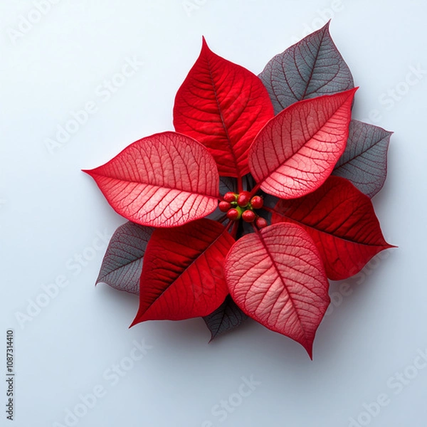 Fototapeta Poinsettia isolated on a white background
