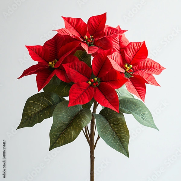 Fototapeta Poinsettia isolated on a white background