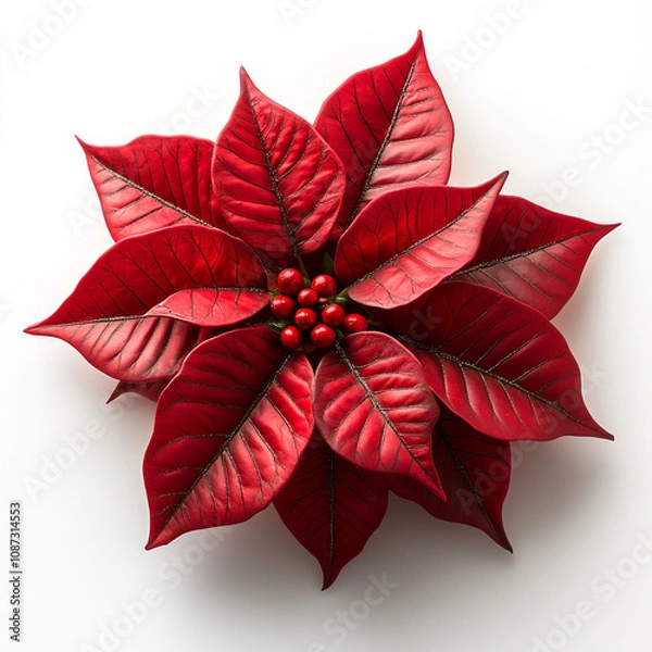 Fototapeta Poinsettia isolated on a white background
