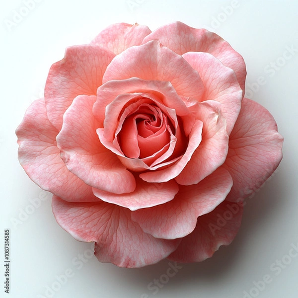 Fototapeta Red and Pink rose with water drops isolated on white background