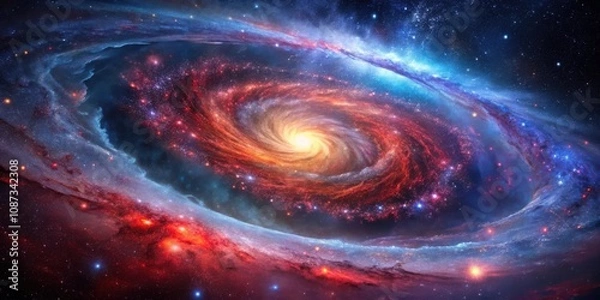 Fototapeta A Cosmic Dance of Stars and Nebulae, a Symphony of Colors in the Vastness of Space