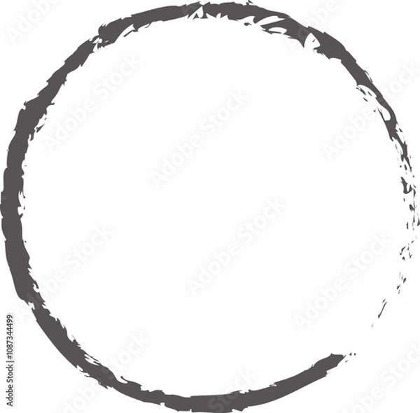 Obraz Hand drawn grunge style circular frame with rough, textured edges, for adding a rustic or vintage touch to designs, logos, icons, or decorative borders.