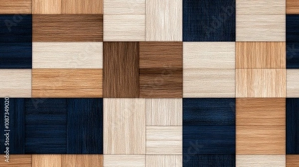 Obraz Minimalist Plaid Pattern in Muted Shades