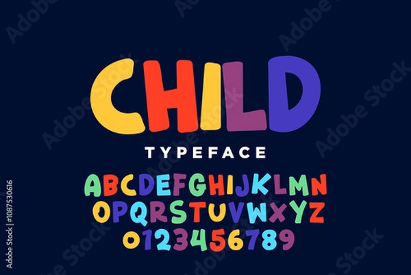 Obraz color cute cartoon alphabet font