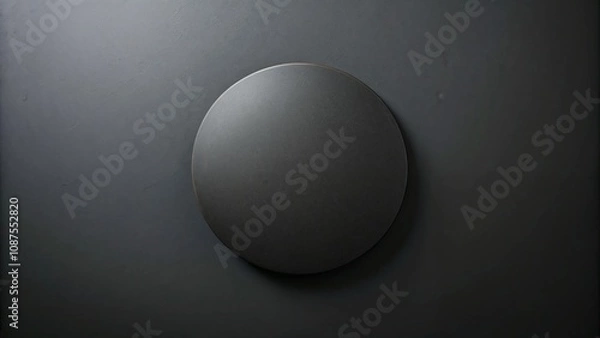 Fototapeta Circular object on matte grey background with minimalist style and modern elegance