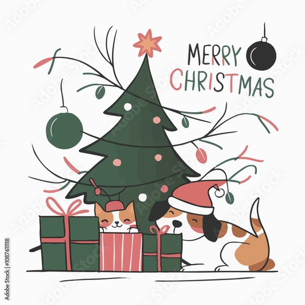Fototapeta Santa family charismas abstract poster 