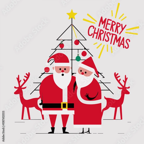 Fototapeta Santa family charismas abstract poster 