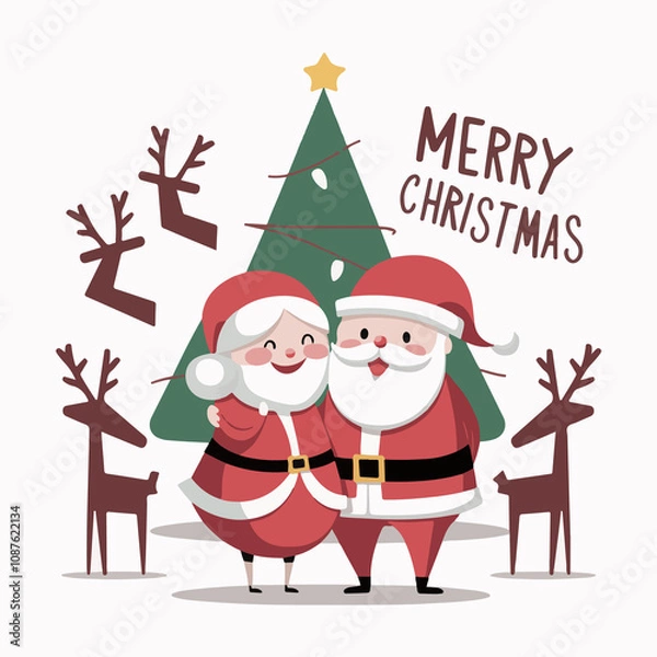 Fototapeta Santa family charismas abstract poster 