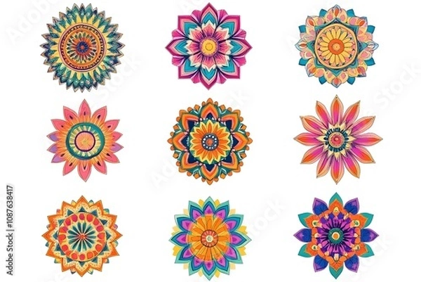 Fototapeta Ornamental luxury mandala pattern luxury ornamental mandala design background in gold color mandala design idea, mandala design vector, mandala sample flower Mandala for print poster, cover, brochure