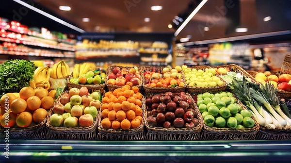 Obraz Eine Obsttheke im Supermarkt