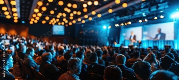 Fototapeta Professional Business Conference with Engaging Keynote Presentation and Dynamic Audience Participation