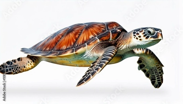 Fototapeta turtle on a white background