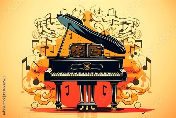 Fototapeta Vector illustration set of 50 musical instruments in cartoon style isolated on white background Retro musical instruments set realistic design Music instruments, musical notes and equipment A variety 