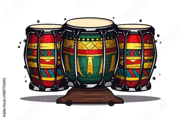 Fototapeta Vector illustration set of 50 musical instruments in cartoon style isolated on white background Retro musical instruments set realistic design Music instruments, musical notes and equipment A variety 