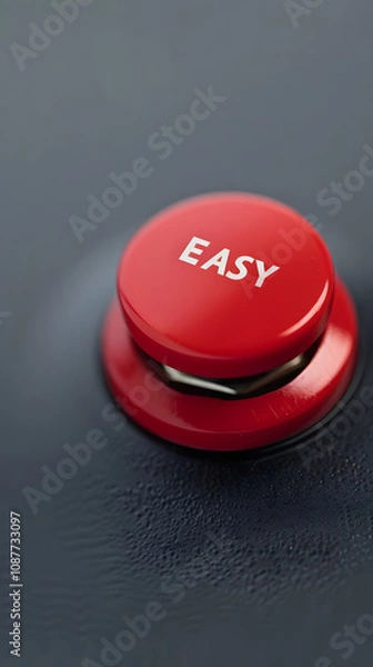 Obraz red easy button for simplifying tasks and enhancing efficiency. generative ai
